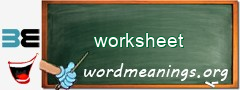 WordMeaning blackboard for worksheet